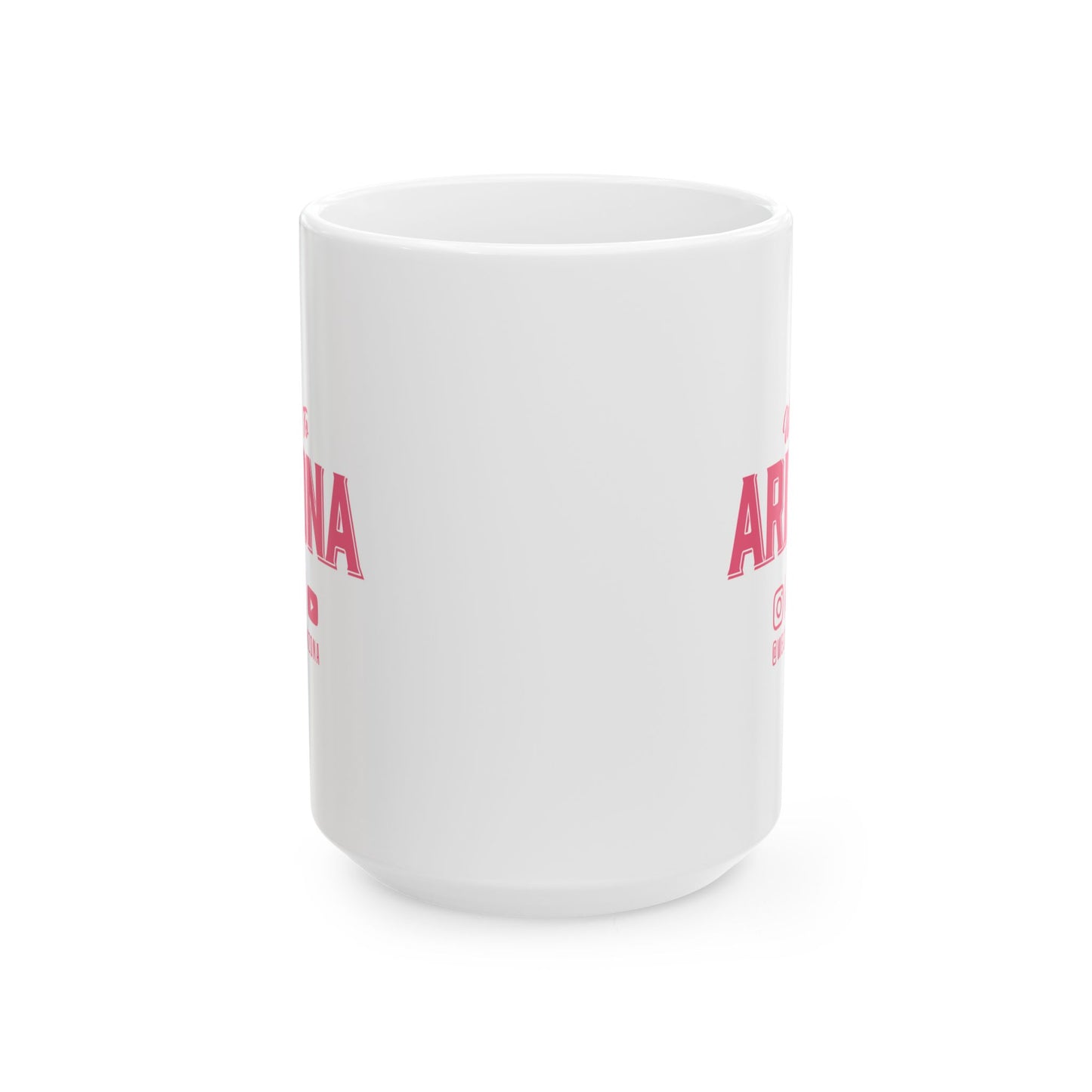 Welcome to Arizona Logo & Socials-Pink-15 oz Ceramic Mug
