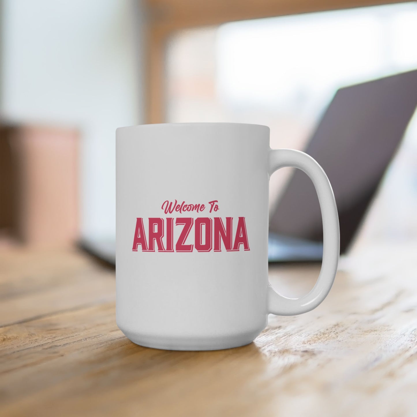 Welcome to Arizona Logo - Pink - 15 oz Ceramic Mug