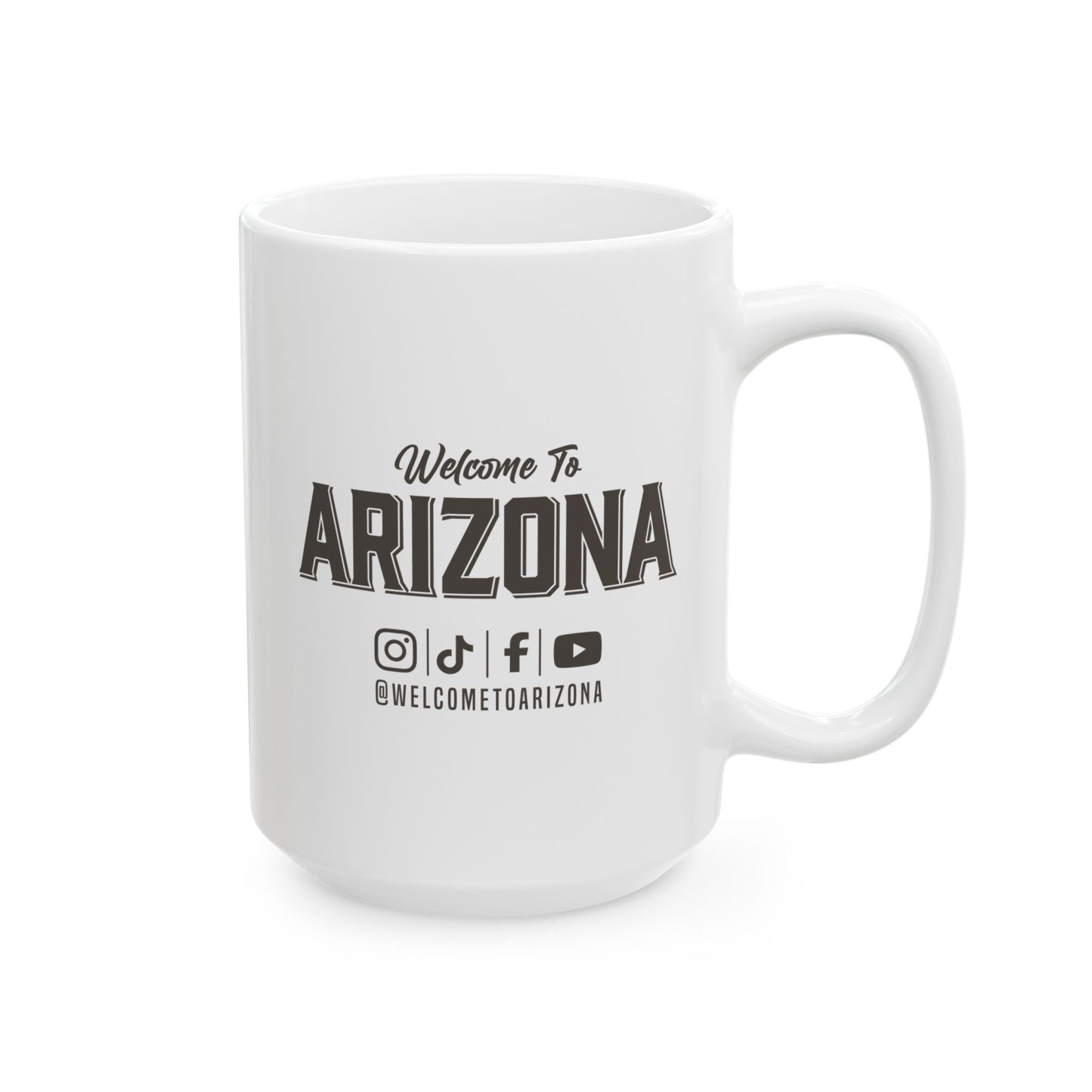 Welcome to Arizona Logo & Socials - 15 oz Ceramic Mug