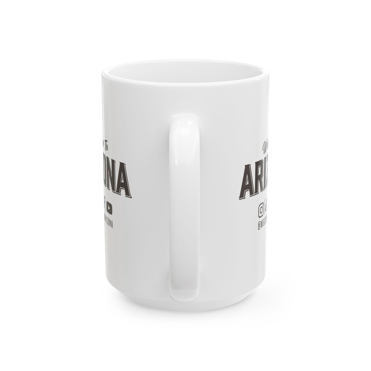 Welcome to Arizona Logo & Socials - 15 oz Ceramic Mug