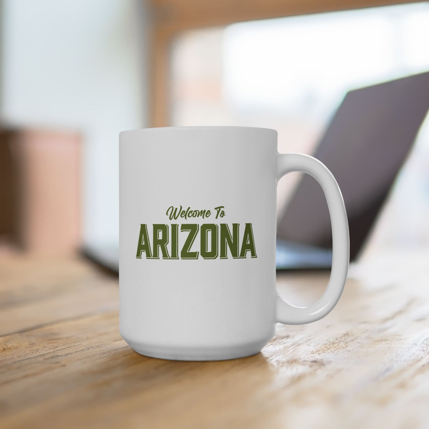 Welcome to Arizona Logo - Green - 15 oz Ceramic Mug