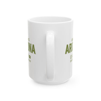 Welcome to Arizona Logo & Socials-Green-15 oz Ceramic Mug