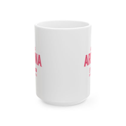 Welcome to Arizona Logo & Socials-Pink-15 oz Ceramic Mug